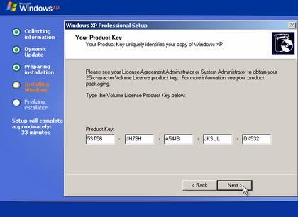 11) 25 Digit Product Key Enter the 25 digit product key that comes with your CD (Figure 14). Click Next.
