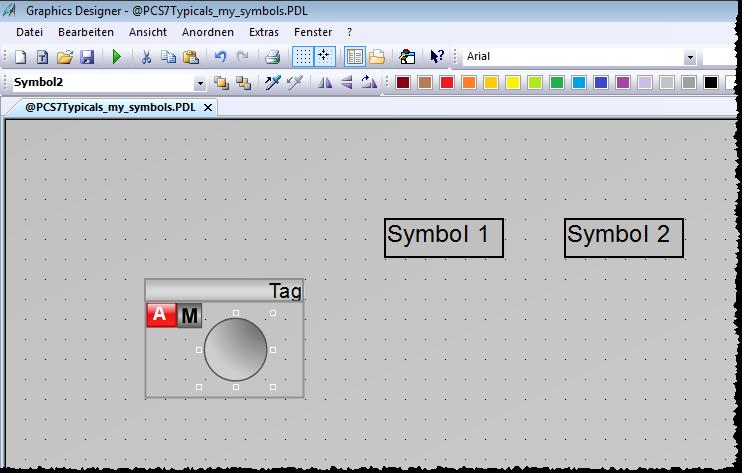 selected ("Symbol 2"). 5. Move this object under the static text "Symbol 2". 6.