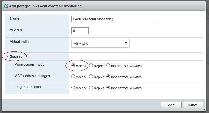 4. Click on Add to complete the creation of the new monitoring port group. 5. Move on to Deploying the LANGuardian virtual appliance.