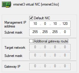 the NIC adapter configuration window: Management IP address Enter the IP address that you want to use
