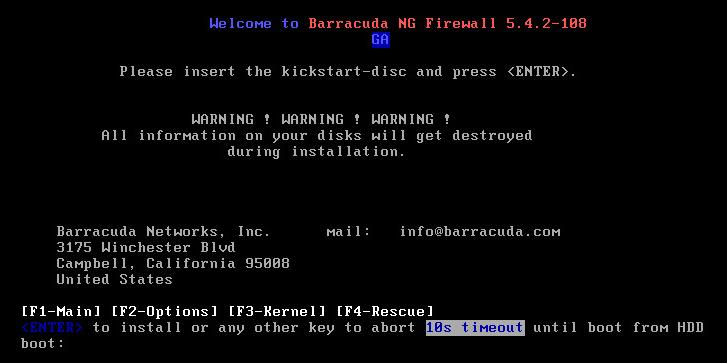 Select the Barracuda NG Vx ISO file on the local hard disk and then click Open. 5. 6. Press Ctrl + Alt + Ins to reboot the VM.
