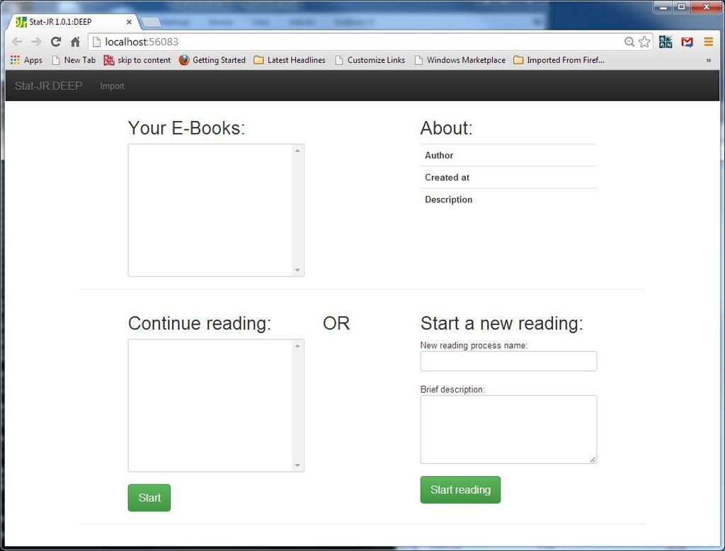 As you ll see, we haven t yet loaded any ebooks but if you have used DEEP before the Your E-Books