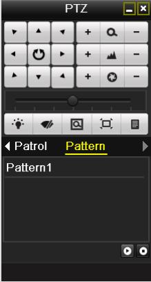 Figure 4. 12 PTZ- Calling Pattern Call pattern in live view mode. 1. In the live view mode, press PTZ control on the front panel or on the remote control, or click PTZ Control icon on the quick setting panel.