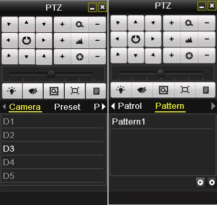 4.3 PTZ Control Panel In the Live View mode, you can press the PTZ Control button on the front panel or on the remote control, or choose the PTZ Control icon to enter the PTZ panel. Figure 4.