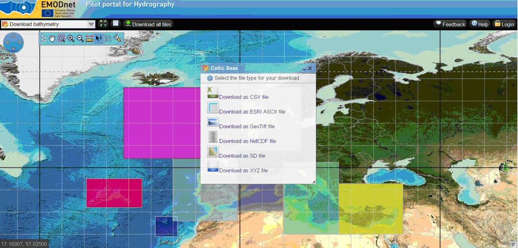 Bathymetry Viewing and Download service