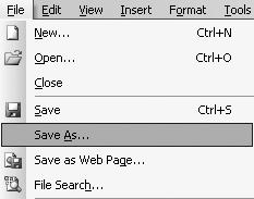 Saving a Presentation -From the File pull-down menu choose Save As -Use the