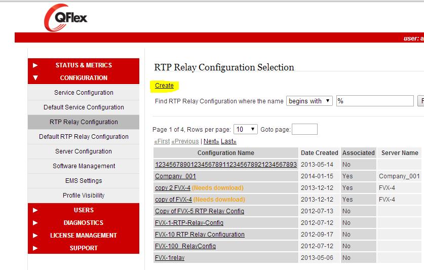 87 4.2 RTP Relay Configuration Create a
