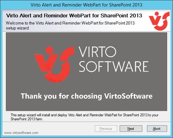 4 Virto SharePoint Alerts Web Part Installation This section describes how to install, upgrade, uninstall, or contact Support for the Virto SharePoint Alerts web part.