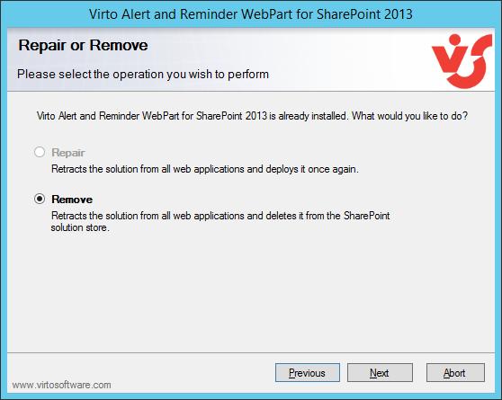 9 Administration and Usage SharePoint Alerts Web Part Administration Once you have added Virto SharePoint Alerts to the site page,