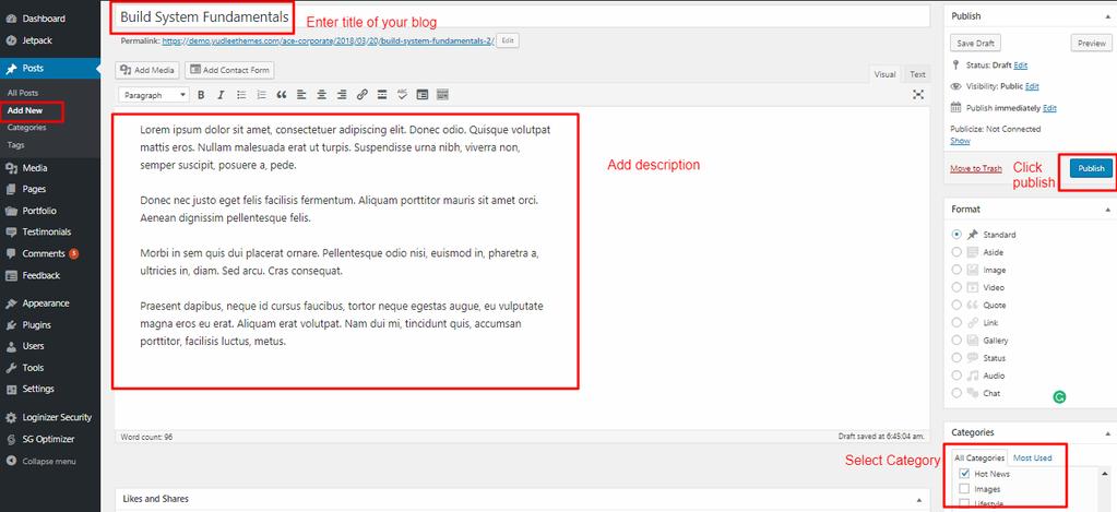 Step 3:- Click publish Now Go to Customization, then
