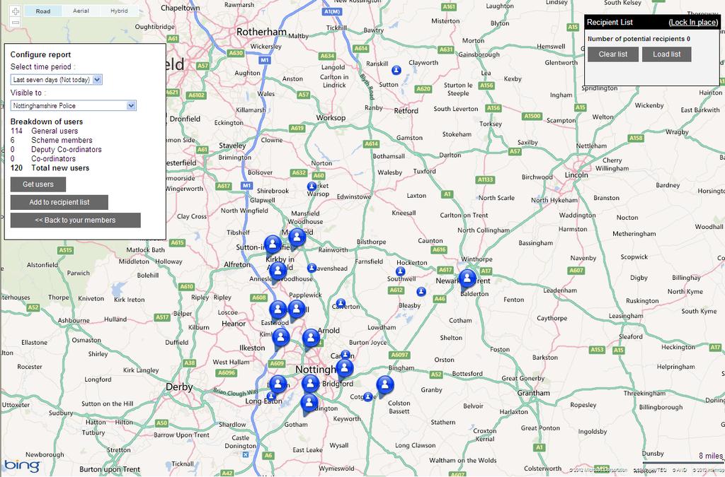 Viewing Users Click to view the new members on a map that have signed up in your area.