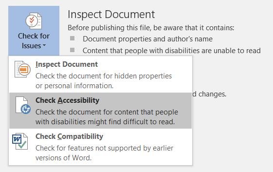 Making Accessible MS Word Documents When creating a MS Word document, it does not require a lot of extra effort to make the document accessible to people with disabilities.
