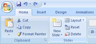 Add/Delete Slides 1. Navigate to slide 17. 2. Click on the Home Tab. 3. In the Slides group, click on Delete 4. Click on New Slide in the Slides group.