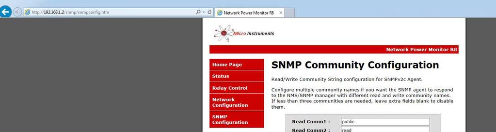 9 SNMP Configuration Admin and microi gains access.