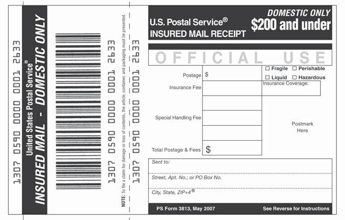 503 Additional Services: Insured Mail 503.4.3.2 money left in a rural box until the carrier receipts the article.