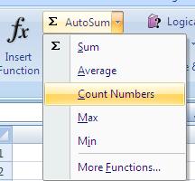 the number of cells with values in the specified range Max (maximum) displays the maximum (largest) value within the specified range Min (minimum) displays the minimum (smallest) value within the