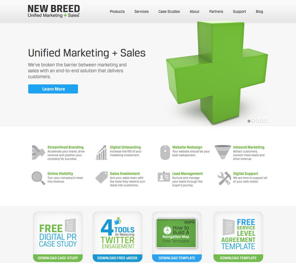 Case Study NEW BREED MARKETING Hubspot COS Website Design & Development THE CHALLENGE: Unless you practice what you preach, what credibility do your claims have?