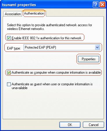 5. Check Validate server certificate, and then check the root CA for the enterprise used by PEAP clients and ACS devices.