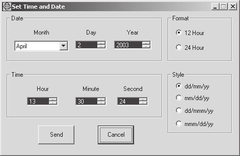 SET TIME AND DATE To set time and date, you send the current time and date from your PC or edit the time and date and upload it.