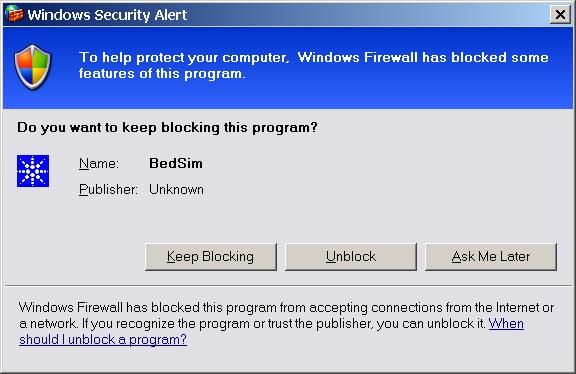 Selecting Windows Firewall Exceptions If the Windows Firewall is On while you are installing the Demo software, Security Alert dialogs may appear.