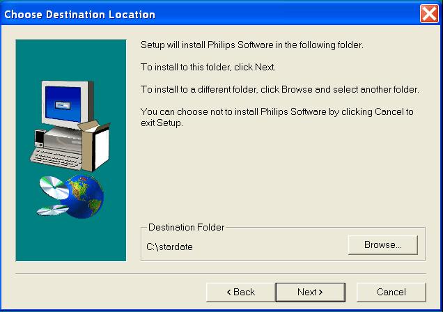 Step 5. Select a language from the list and click Next >. The Choose Destination Location screen opens.