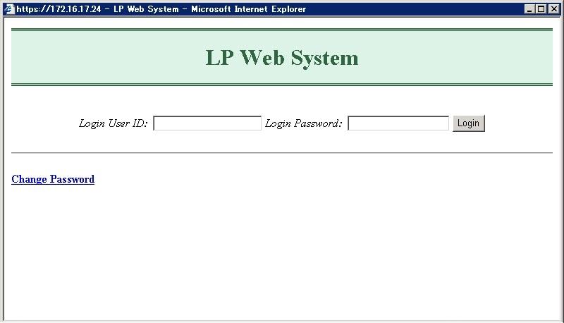 How to Login (1) Login Using the Web browser on an external console, access the Web server for acquiring snapshot images provided by the LPAR manager. The URL of the server is as follows: https://xxx.