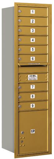 The Salsbury maximum height units (3716D-20) have two (2) fully integrated 15-1/2'' high parcel lockers and twenty (20) standard MB1 mailbox doors and meet the U.S.P.S. 4C requirement of one parcel locker for every ten (10) tenant compartments.