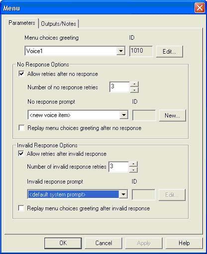 84 Chapter 5 Migrating Meridian Mail data to CallPilot 5 Right-click the menu block and then click Properties on the shortcut menu Result: The block dialog box opens The following illustration shows