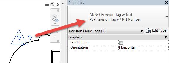 Revit will use the default revision tag so we will need to change it to what we need. In this case we will need a revision with a RFI number.