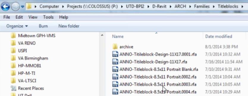 Customization of Titleblock Items This section goes over on how to customize certain titleblock items in the titleblock family.