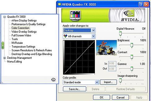 Chapter 7 Configuring Key ForceWare Graphics Driver Features Adjusting Desktop Colors Accessing the Desktop Colors Page Note: In order to access the Color Correction page, the color setting on the