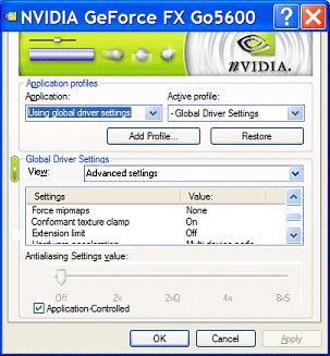Note: Availability of the advanced settings described below may depend on the type of NVIDIA GPU that your graphics card is using and/or the type of graphics card you are using. Figure 7.