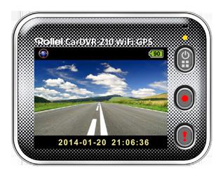 battery icon or status indicator flashes in orange. When Rollei Car-DVR is fully charged, the indicator turns off. Shooting a Video 1. Power on: Press to turn on Rollei Car-DVR. 2.