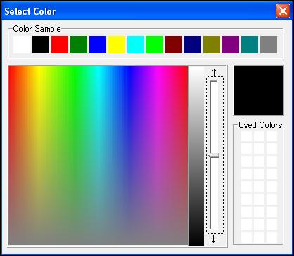 Click here to open the dialog box for changing Color of Border. This is the dialog box for choosing colors.