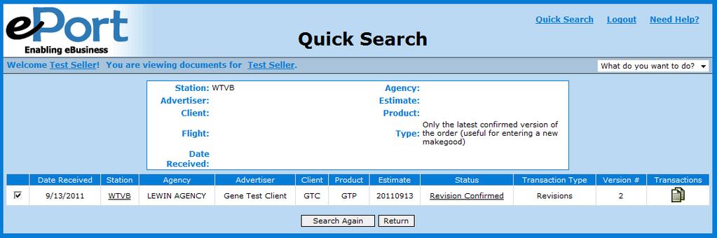 Page 18 of 32 MAKEGOODS Step 1: Step 2: Navigate to the Completed tab or use Quick Search to locate the latest confirmed version of your order.