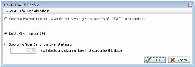 Chapter 4 - Givers Find the Giver whse number yu want t remve and click the field that cntains the number.