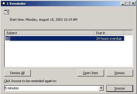 Outlook reminders appear as windows that pop up on your desktop and make a noise to get your attention, much like a computerized alarm clock.