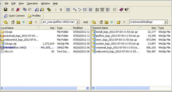 Troubleshooting The system displays the list of all the logs. Result 2. Move the system_logs < time and date stamp> tar.