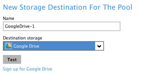 If you have chosen the Cloud Storage, click Test to log in to the corresponding cloud storage service.