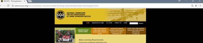 Click on tab for Pennsylvania State Certification Notification.