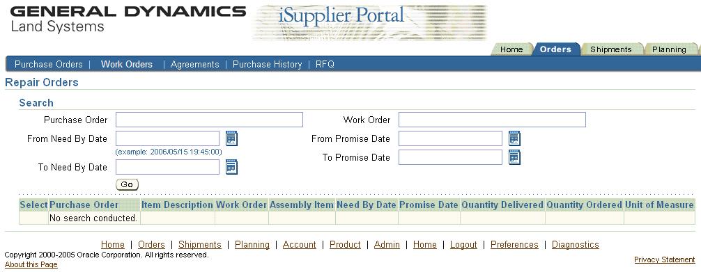 Purchase Orders on isupplier Work Order POs Work Orders are POs issued by GDLS Canada for services performed on material owned by GDLS Canada or its customers.