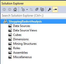Creating a data mining solution project using Visual Studio.