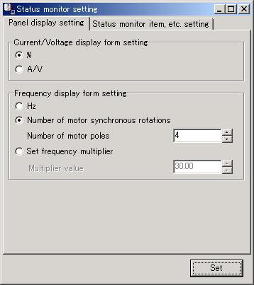3.3.7. Status Monitor Setting Data display of the inverter status monitor is set here. 3.3.7.1.