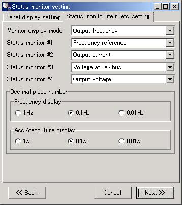 3.3.7.2. Status Monitor Item, etc. Setting Select the desired items to display on the inverter status monitor.