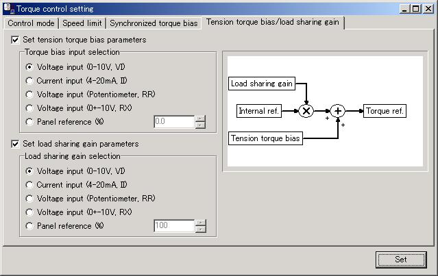 3.4.9.4. Tension torque Bias /Load Sharing Gain If the "Set tension torque bias parameters" is not checked, this menu all grays out and the settings cannot be made.
