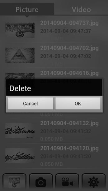 Deleting an item Android: Press and hold an