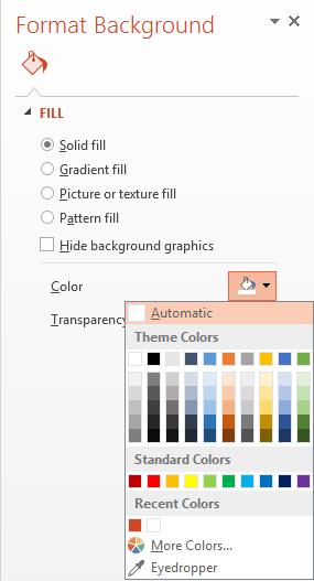 How to manage backgrounds in PowerPoint Solid