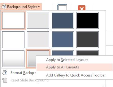 A background style is a background fill made up of different combinations of theme colors.