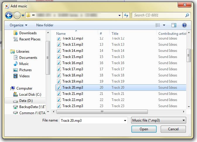 2. Choose the mp3 file from your hard drive and click Open. 3. You can replace or delete the mp3 file by selecting the following: A B A.