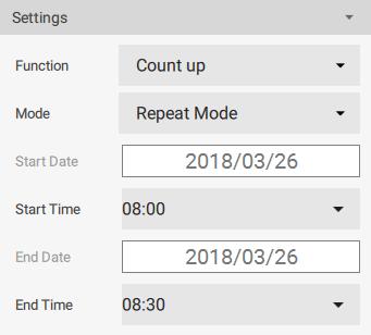 3. You may set the properties of the timer widget in the editing area on the right